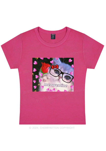 Meowentine Kitty Y2K Valentine's Day Baby Tee Cherrykitten