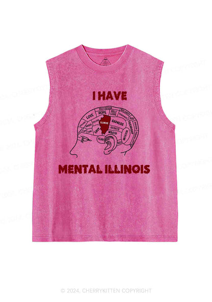 I Have Mental Illinois Y2K Washed Tank Cherrykitten