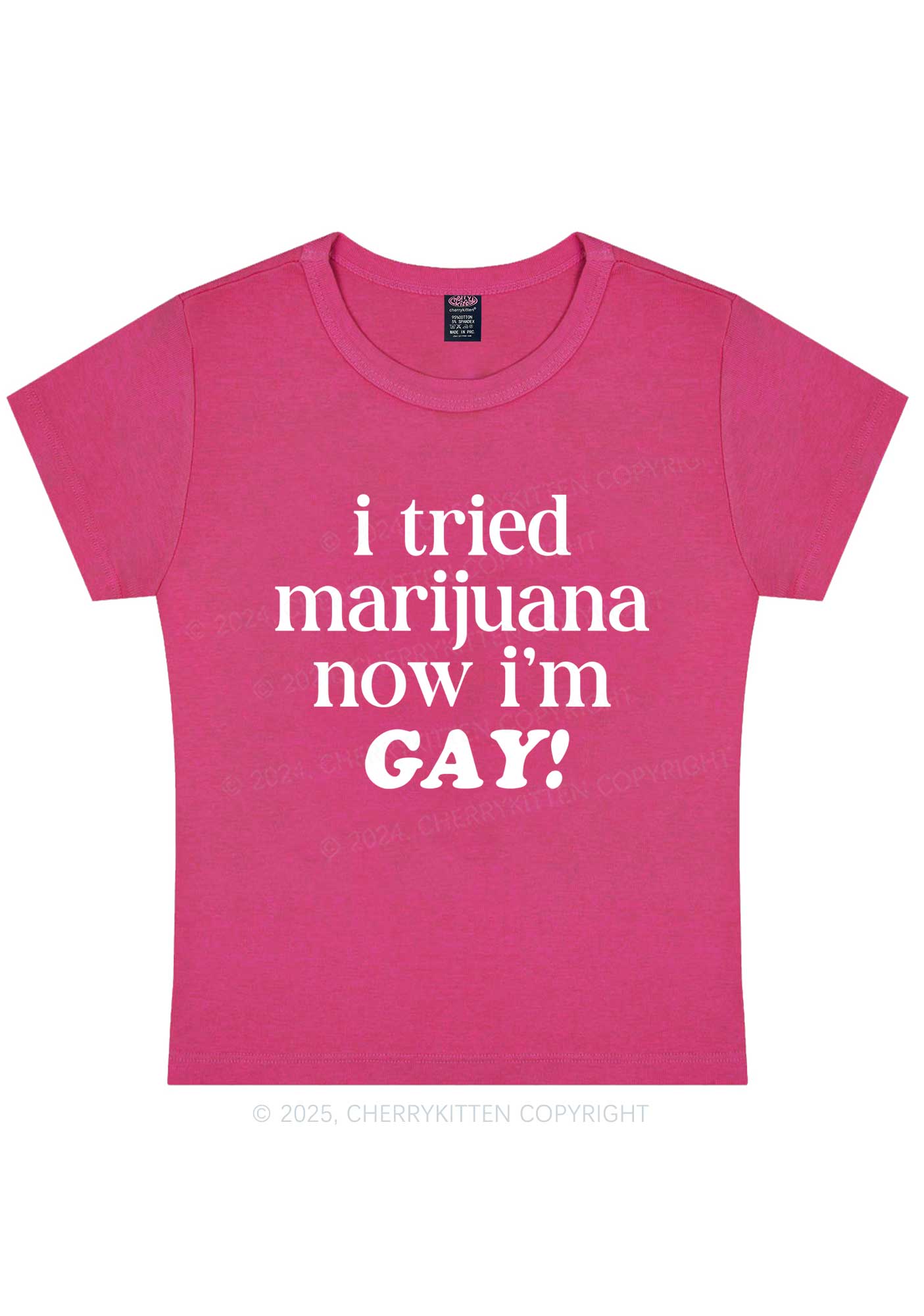 Now Im Gay Y2K Baby Tee Cherrykitten