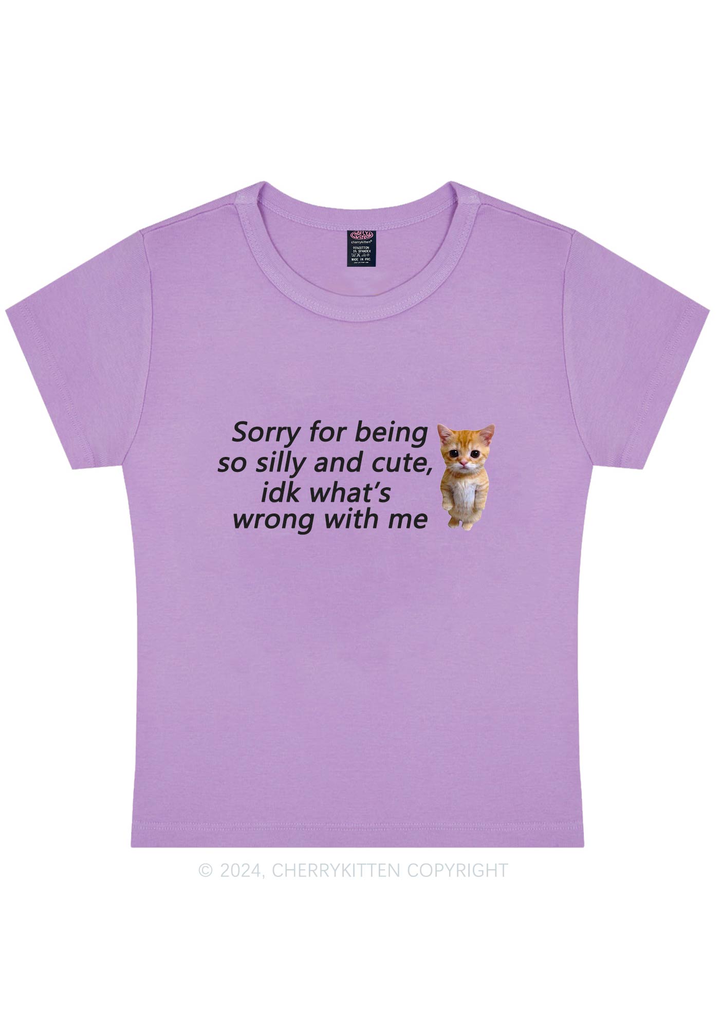 Sorry For Being Silly Y2K Baby Tee Cherrykitten