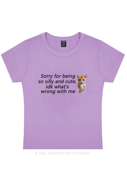 Sorry For Being Silly Y2K Baby Tee Cherrykitten