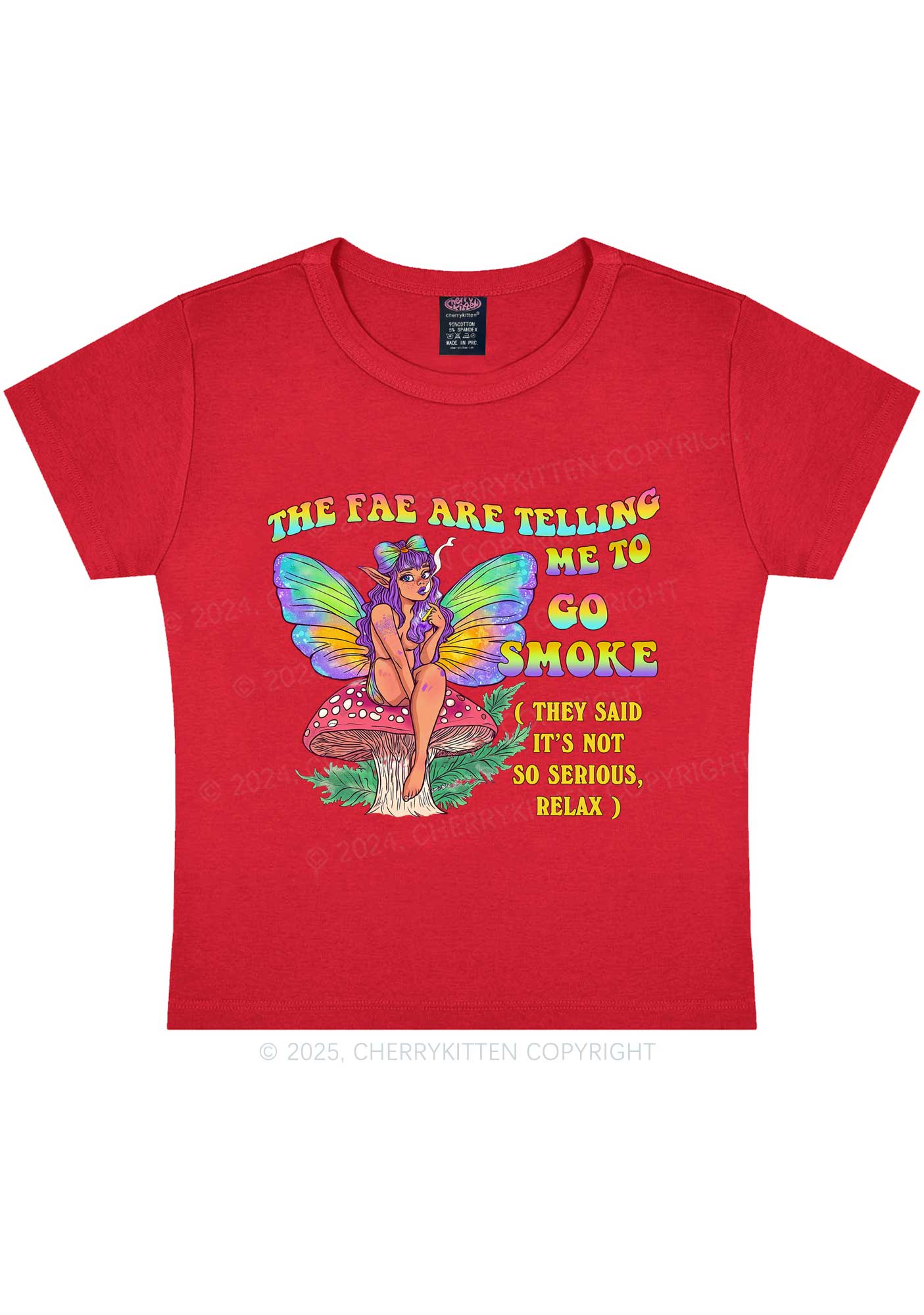 The Fae Smoke Y2K Baby Tee Cherrykitten