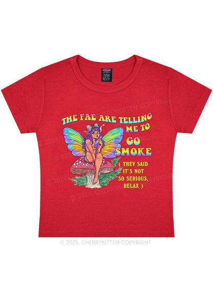 The Fae Smoke Y2K Baby Tee Cherrykitten