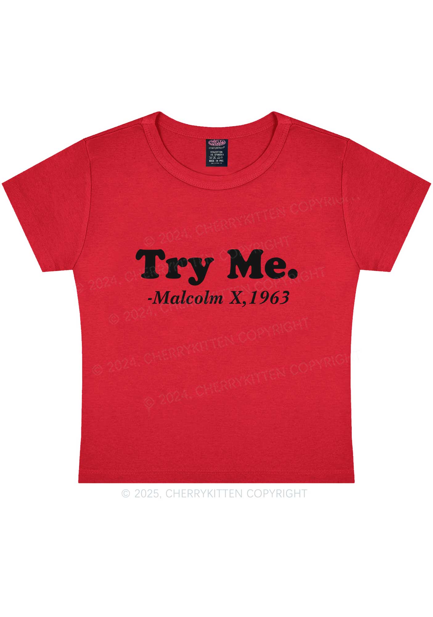 Try Me Y2K Baby Tee Cherrykitten