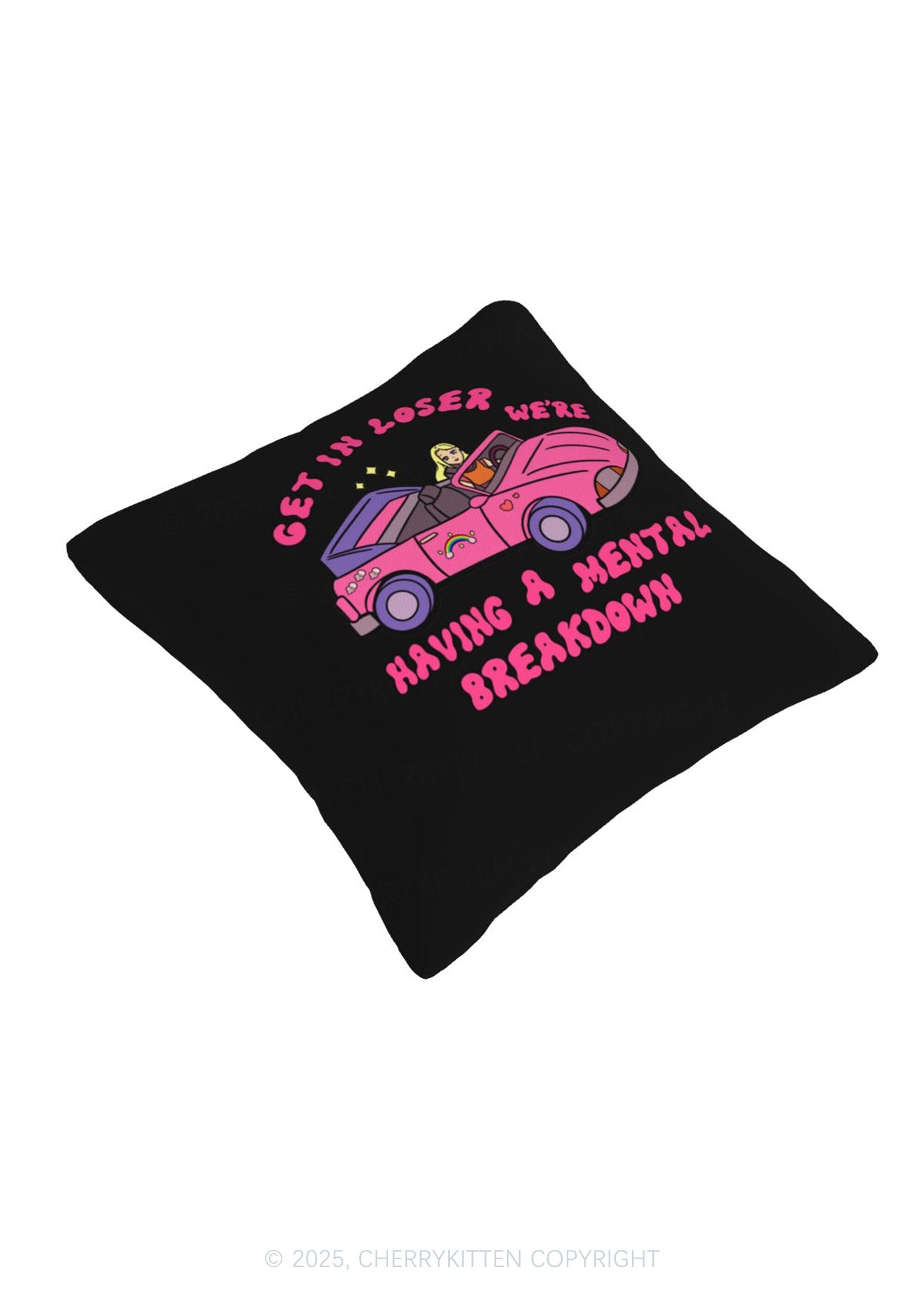 Get In Y2K Throw Pillow Cover Cherrykitten