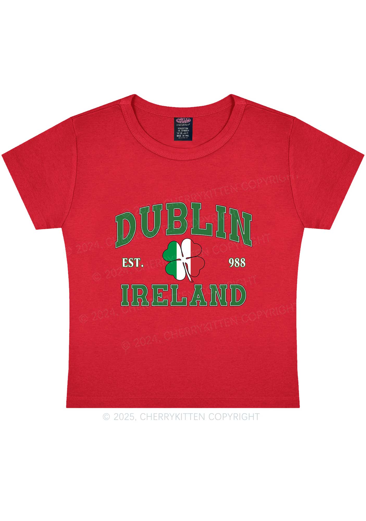 Dublin Ireland St Patricks Y2K Baby Tee Cherrykitten