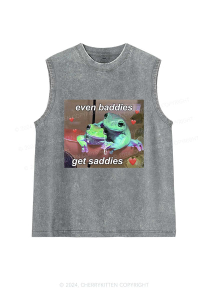 Two Baddie Frogs Y2K Washed Tank Cherrykitten