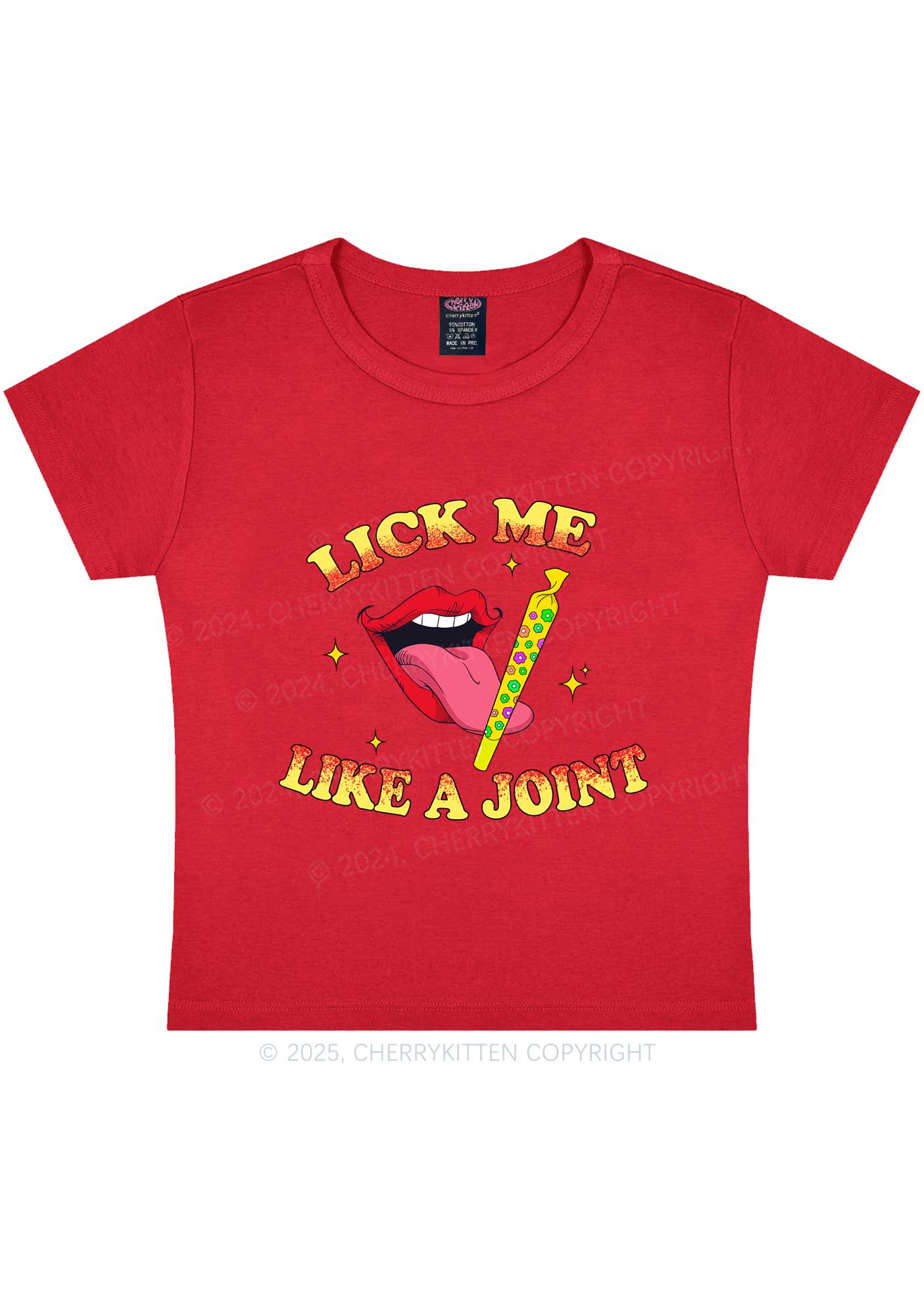 Lick Me Like A Joint Y2K Baby Tee Cherrykitten