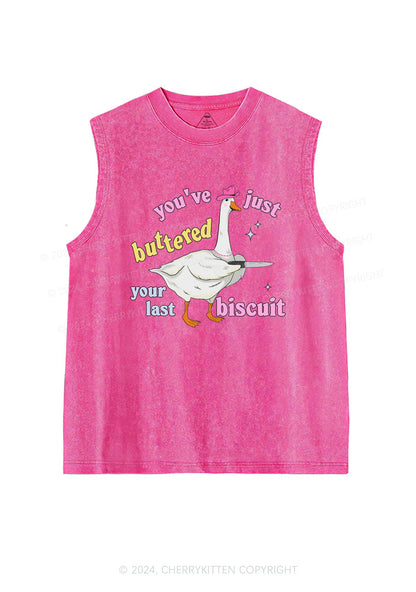 Just Buttered Last Biscuit Y2K Washed Tank Cherrykitten