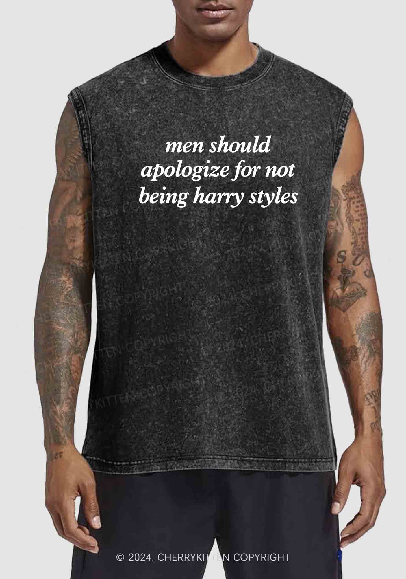 Men Should Apologize Y2K Washed Tank Cherrykitten