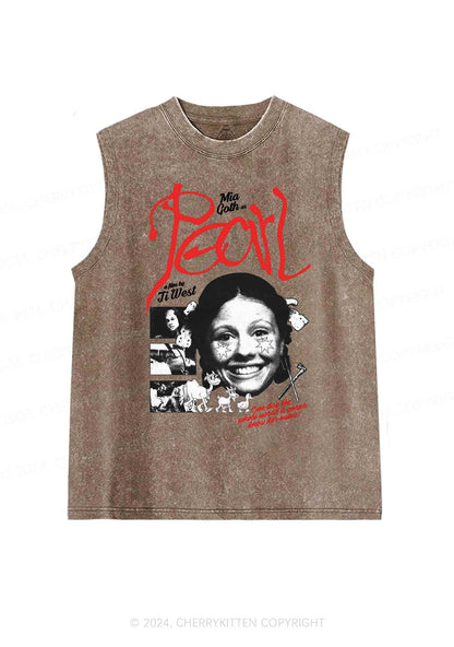 Halloween Film Pearl Y2K Washed Tank Cherrykitten