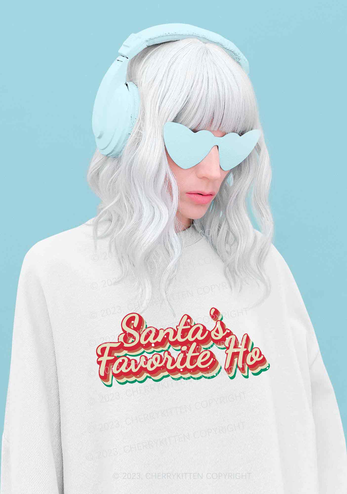 Santa's Favorite Ho Christmas Y2K Sweatshirt Cherrykitten