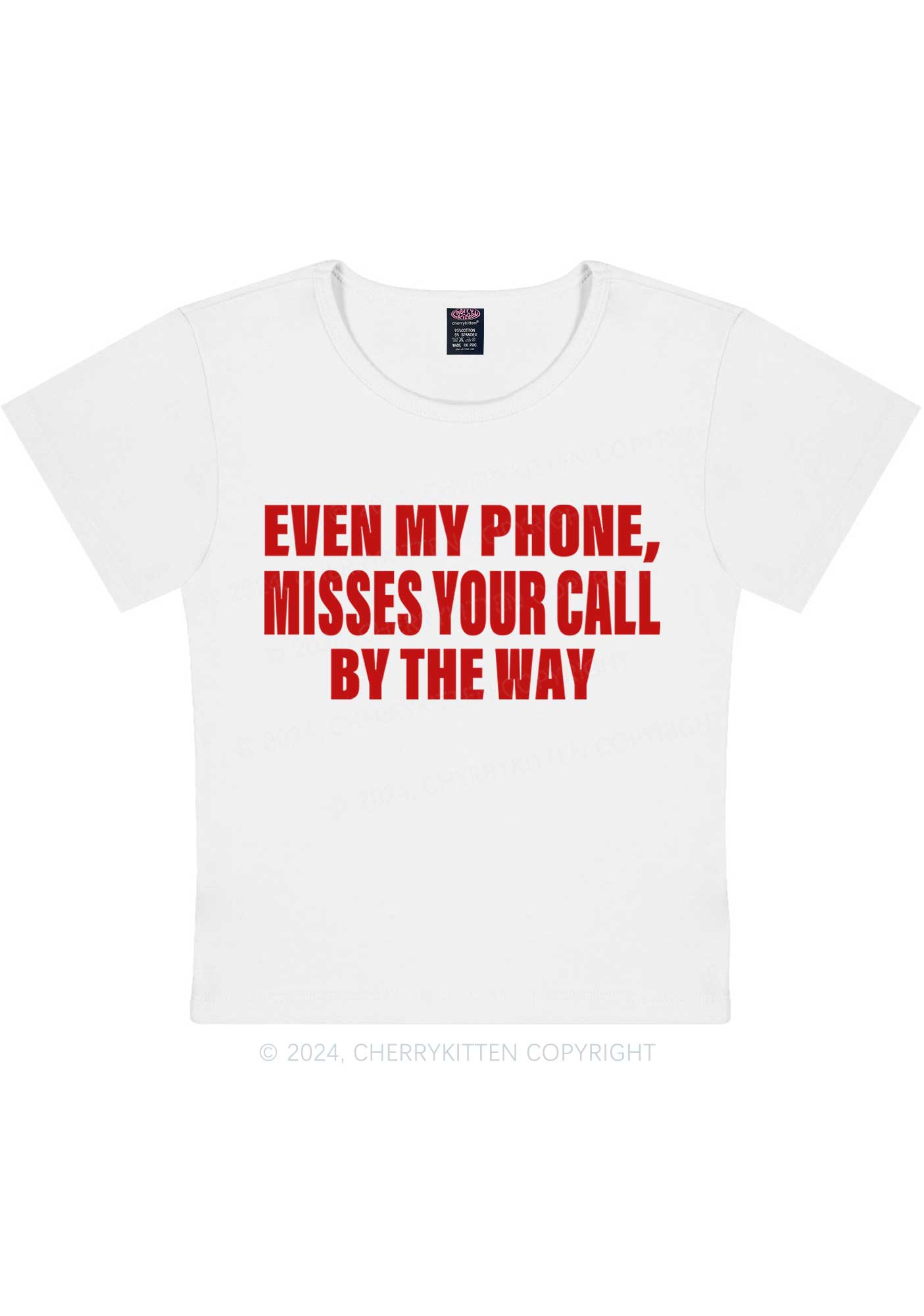 Misses Your Call Y2K Baby Tee Cherrykitten