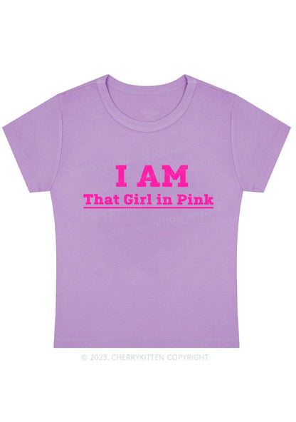 Curvy I Am That Girl In Pink Baby Tee Cherrykitten