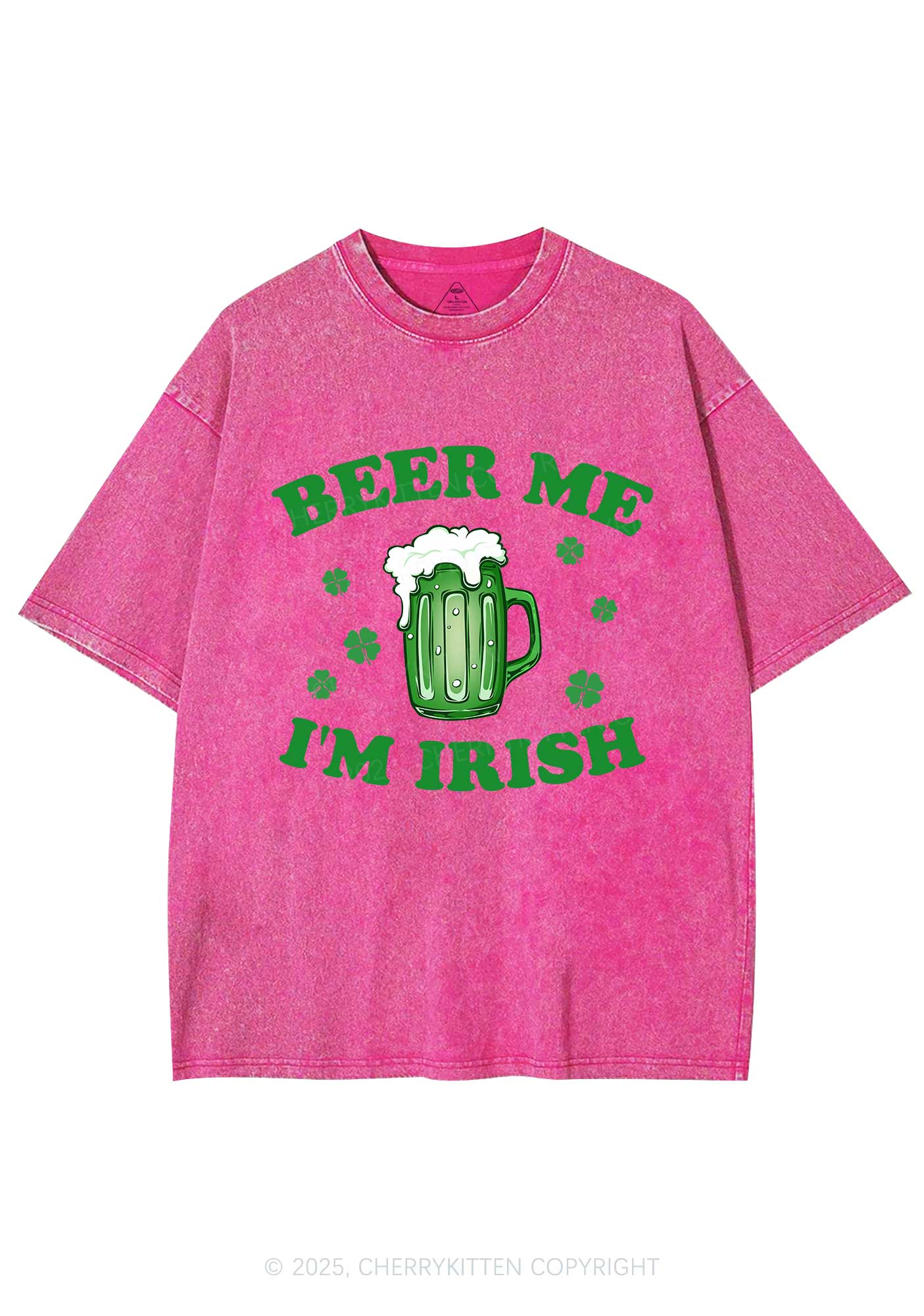 Beer Me Im Irish St Patricks Y2K Washed Tee Cherrykitten