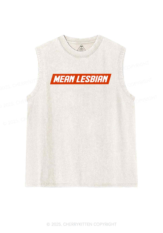 Mean Lesbian Y2K Washed Tank Cherrykitten