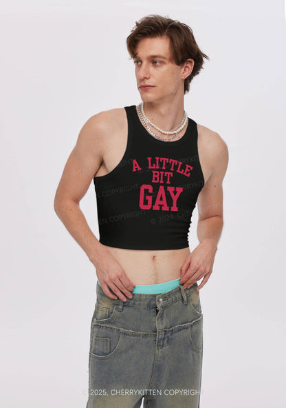 A Little Bit Gay Y2K Crop Tank Top Cherrykitten