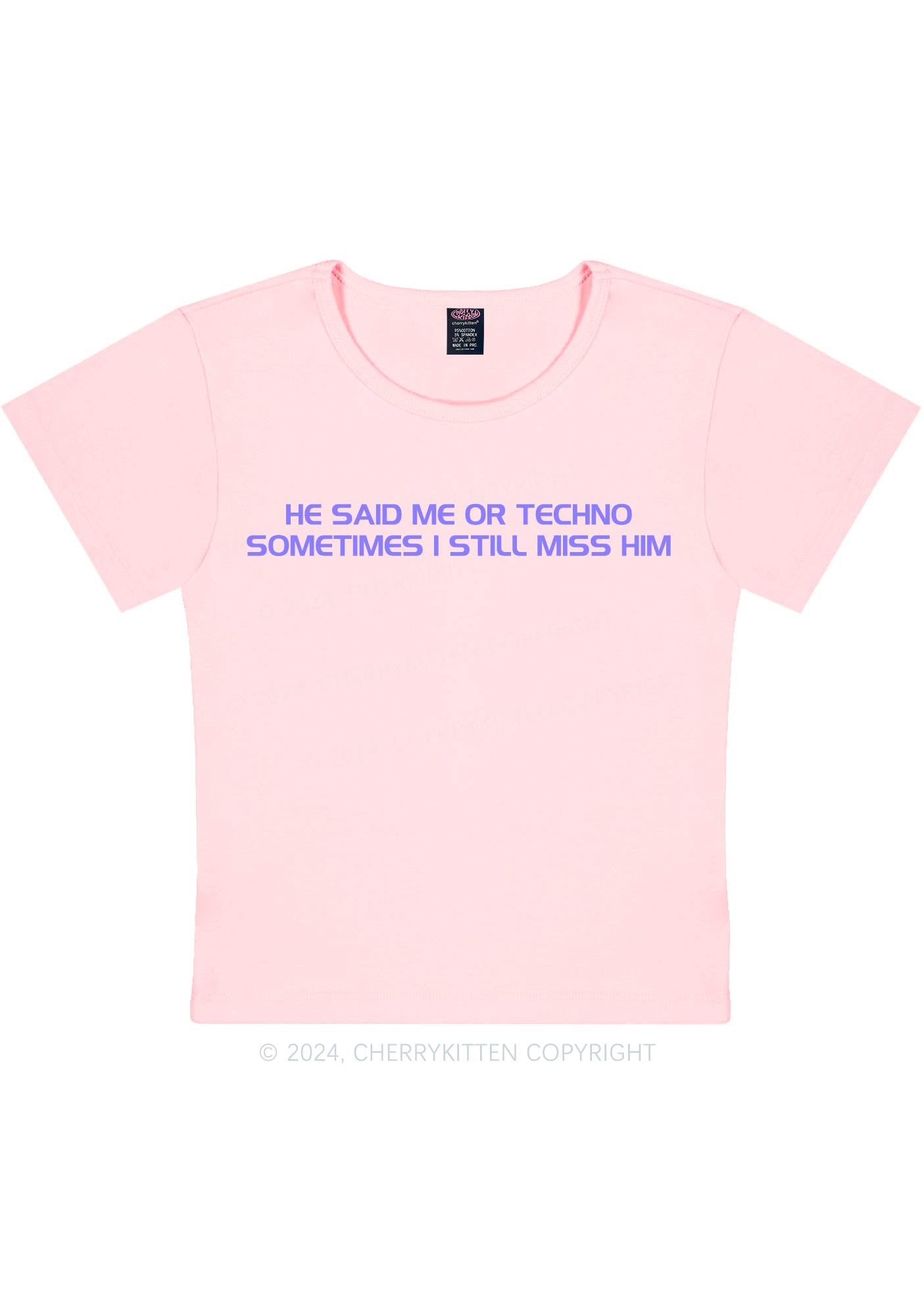 Me Or Techno Y2K Baby Tee Cherrykitten