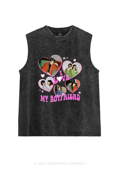 Custom BF&GF Photos Y2K Valentine's Day Washed Tank Cherrykitten