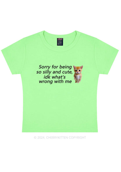 Sorry For Being Silly Y2K Baby Tee Cherrykitten