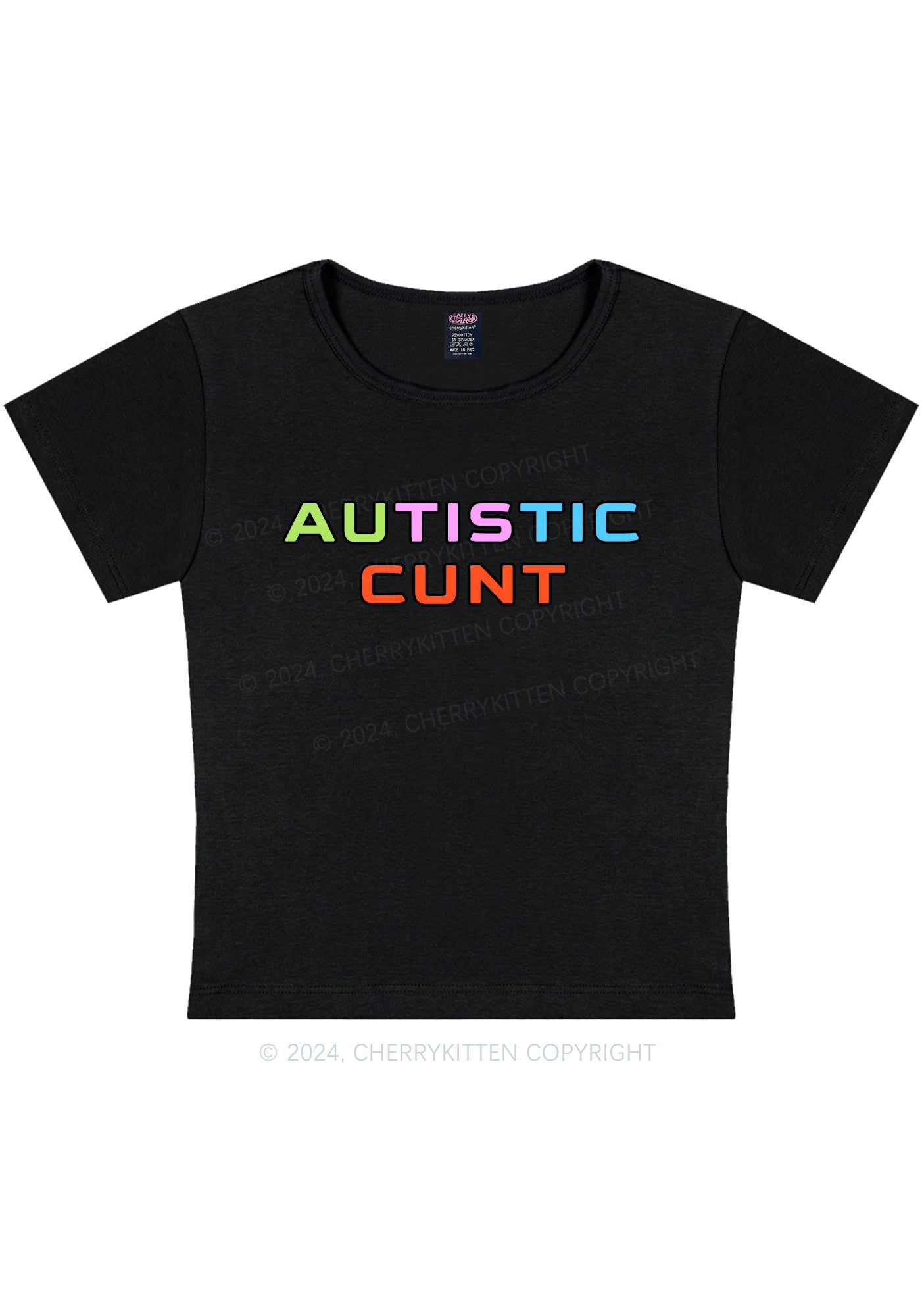 Autistic Cxxt Y2K Baby Tee Cherrykitten