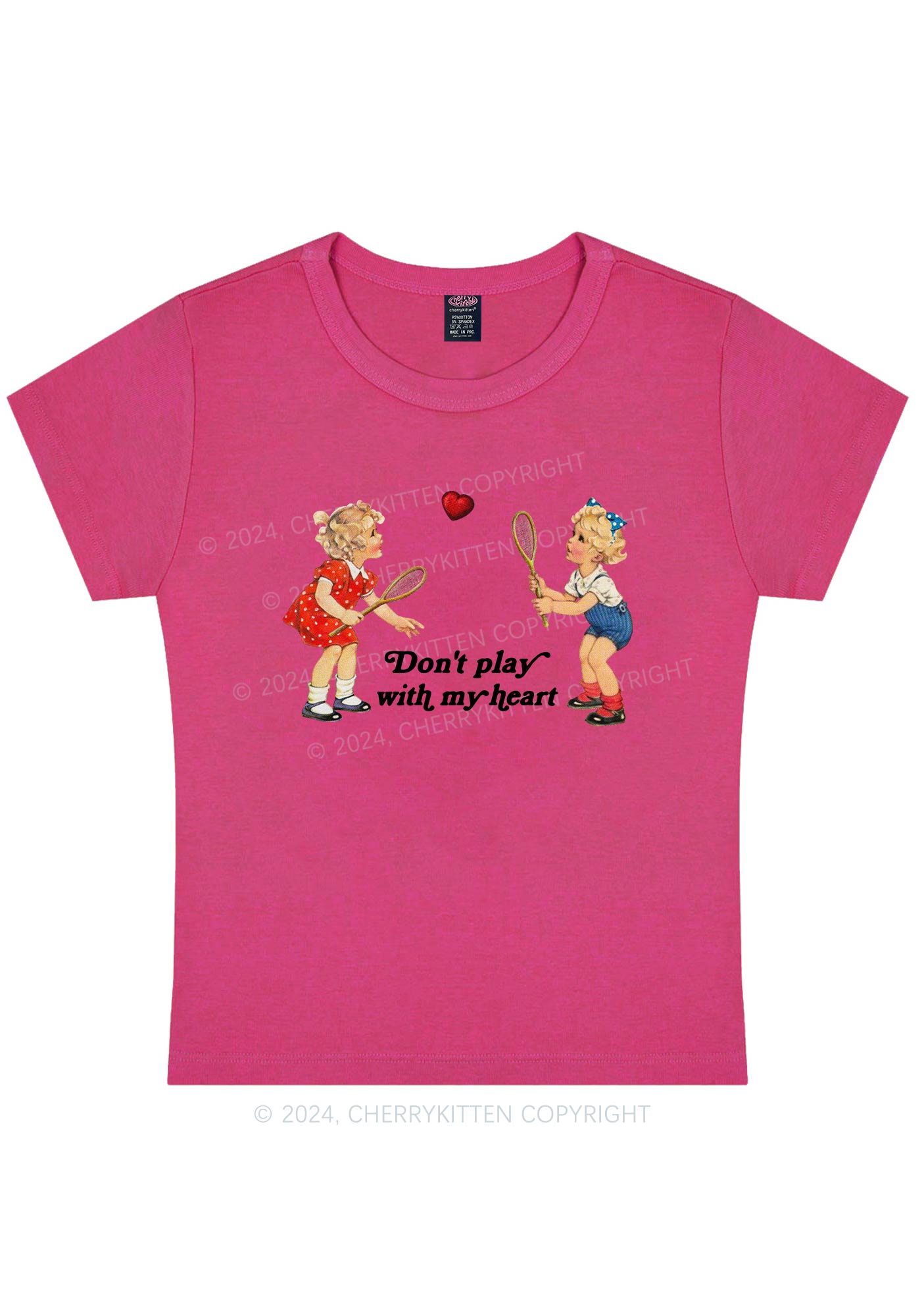 Don't Play With My Heart Y2K Baby Tee Cherrykitten