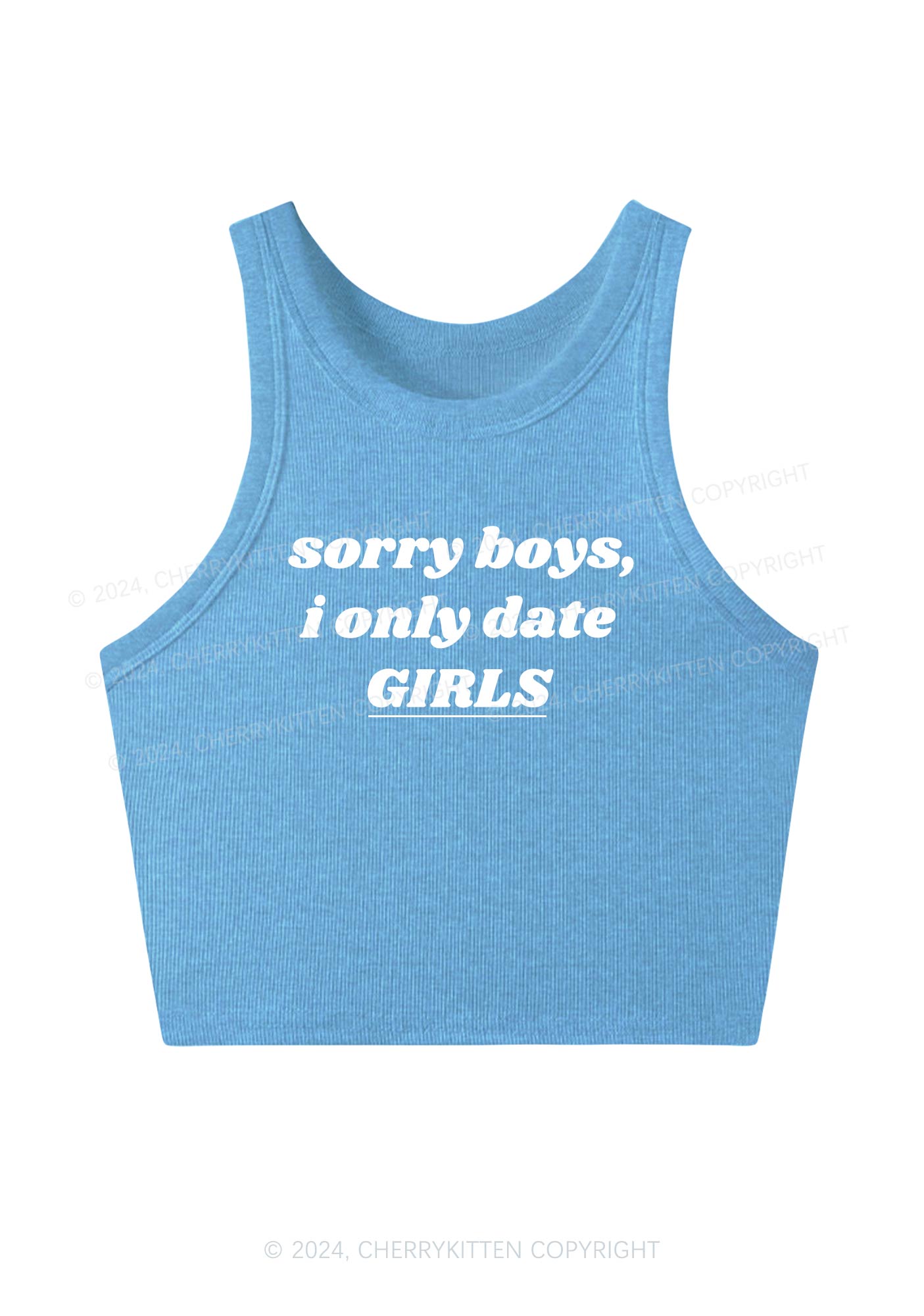 I Only Date Girls Y2K Crop Tank Top Cherrykitten