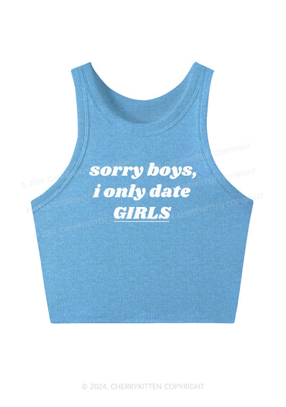 I Only Date Girls Y2K Crop Tank Top Cherrykitten