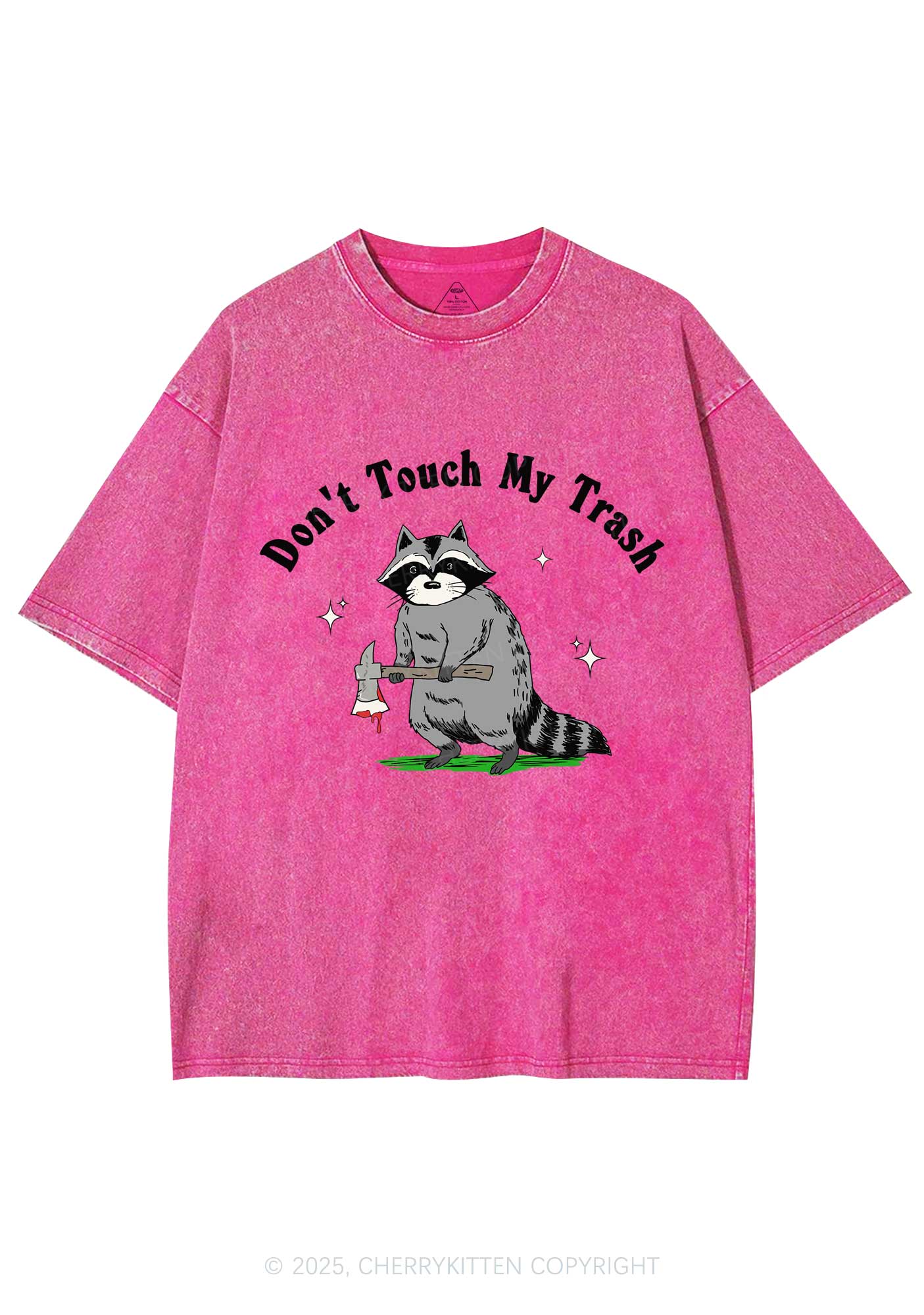 Dont Touch My Trash Y2K Washed Tee Cherrykitten