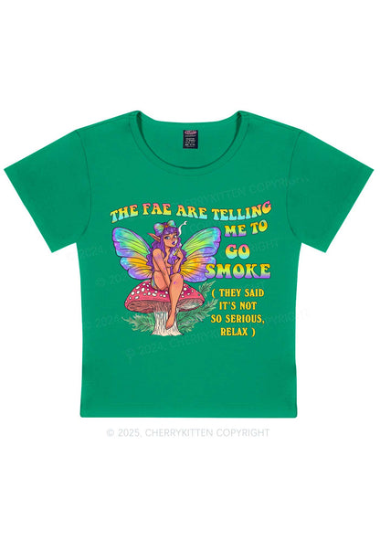 The Fae Smoke Y2K Baby Tee Cherrykitten