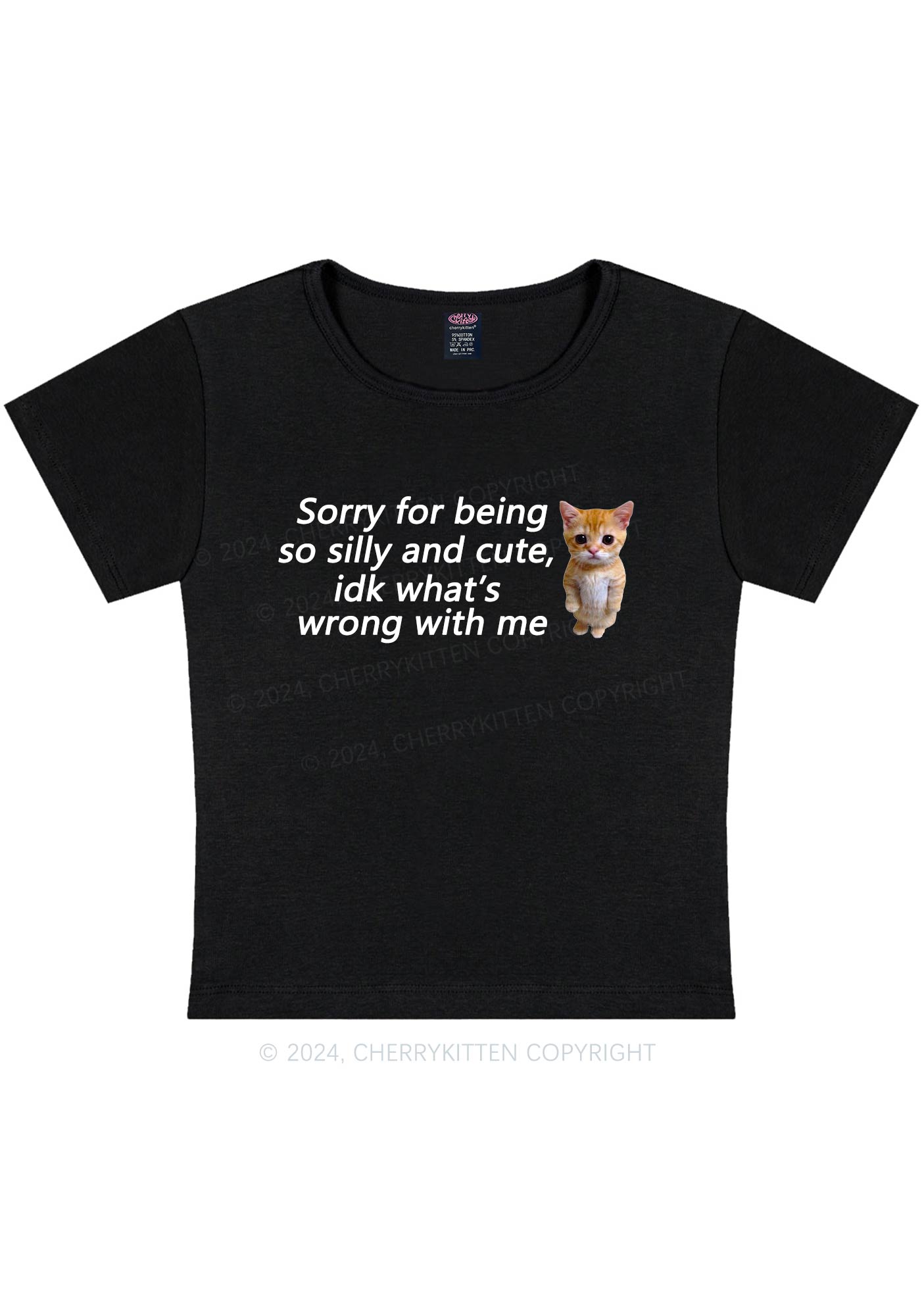 Sorry For Being Silly Y2K Baby Tee Cherrykitten