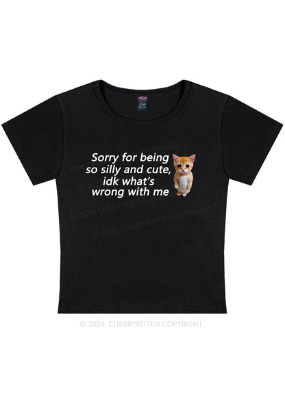 Sorry For Being Silly Y2K Baby Tee Cherrykitten