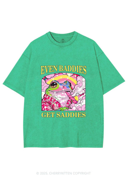 Baddies Smoking Frog Y2K Washed Tee Cherrykitten