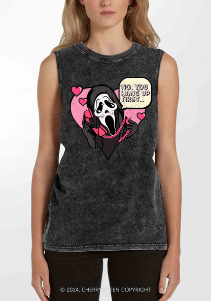 Halloween Skeleton Heart Y2K Washed Tank Cherrykitten