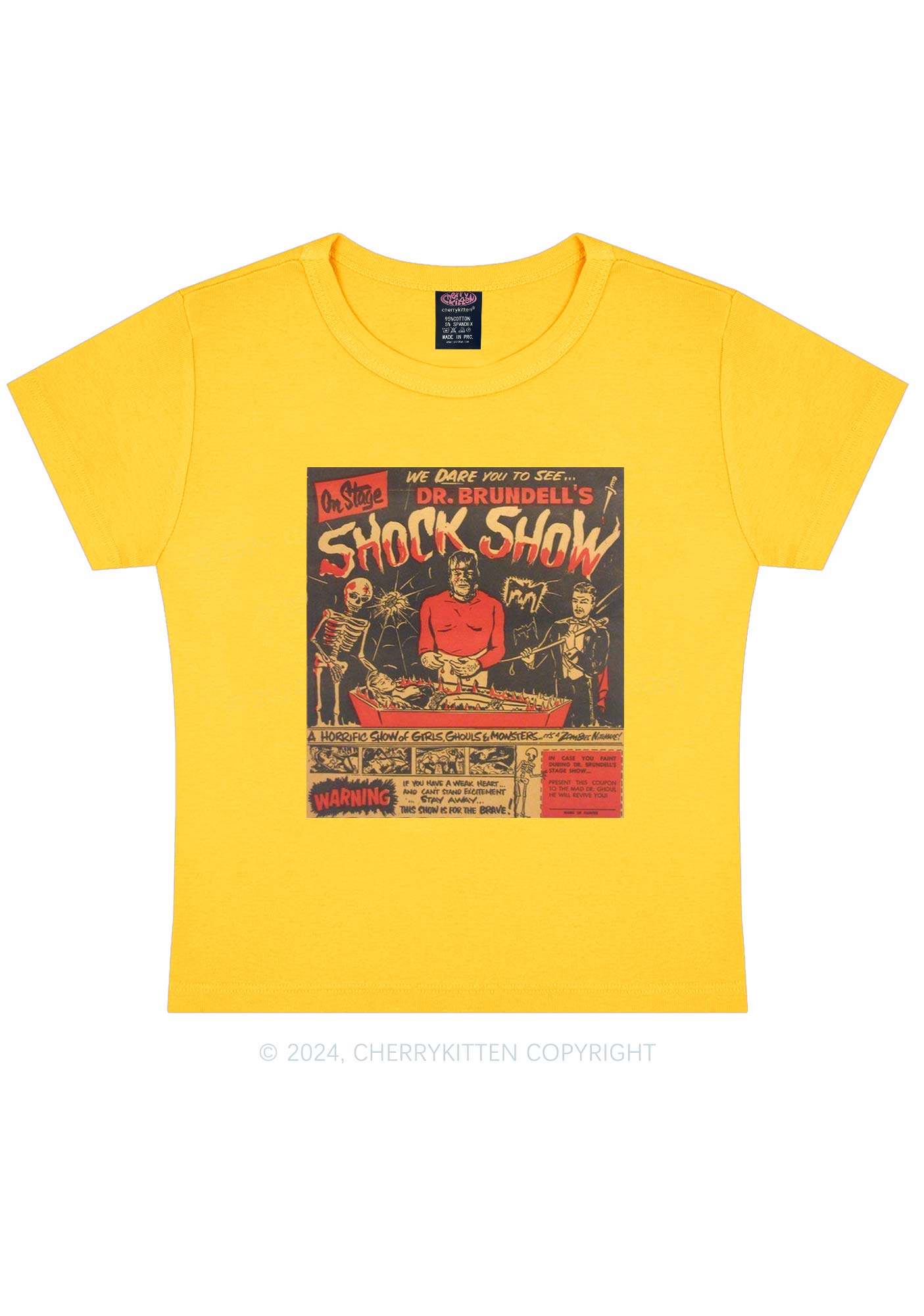 Halloween Shock Show Y2K Baby Tee Cherrykitten