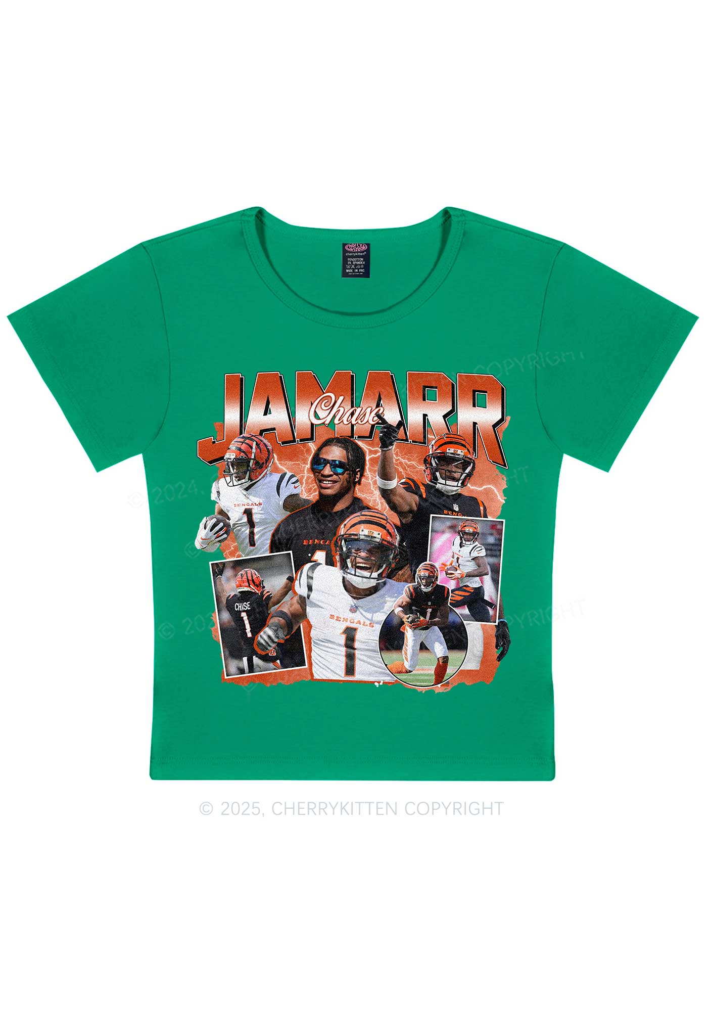 Orange Jamarr Y2K Super Bowl Baby Tee Cherrykitten