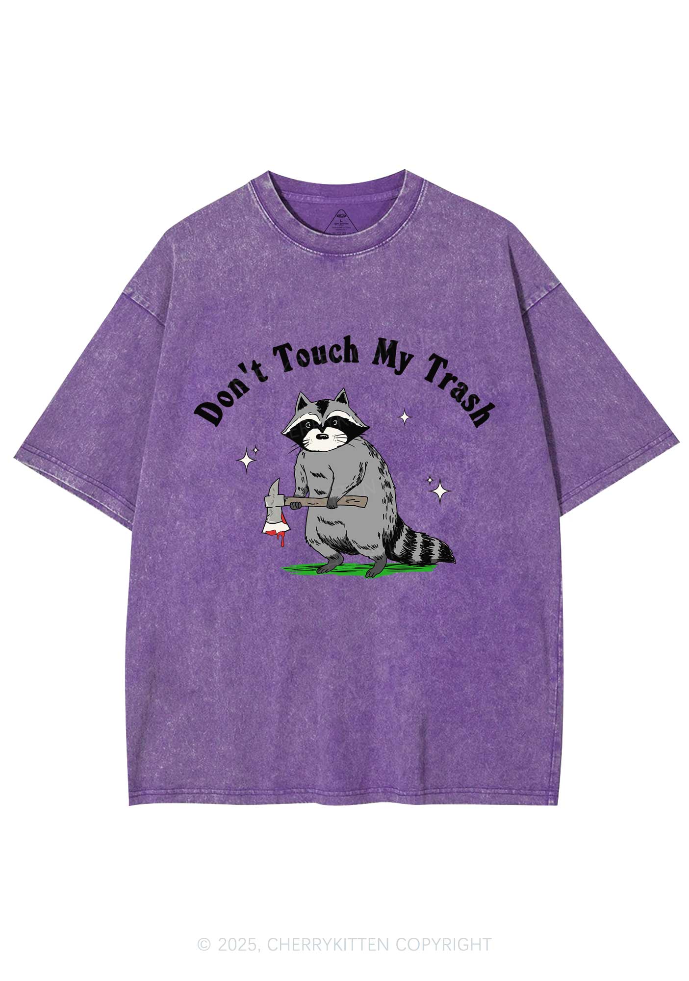 Dont Touch My Trash Y2K Washed Tee Cherrykitten