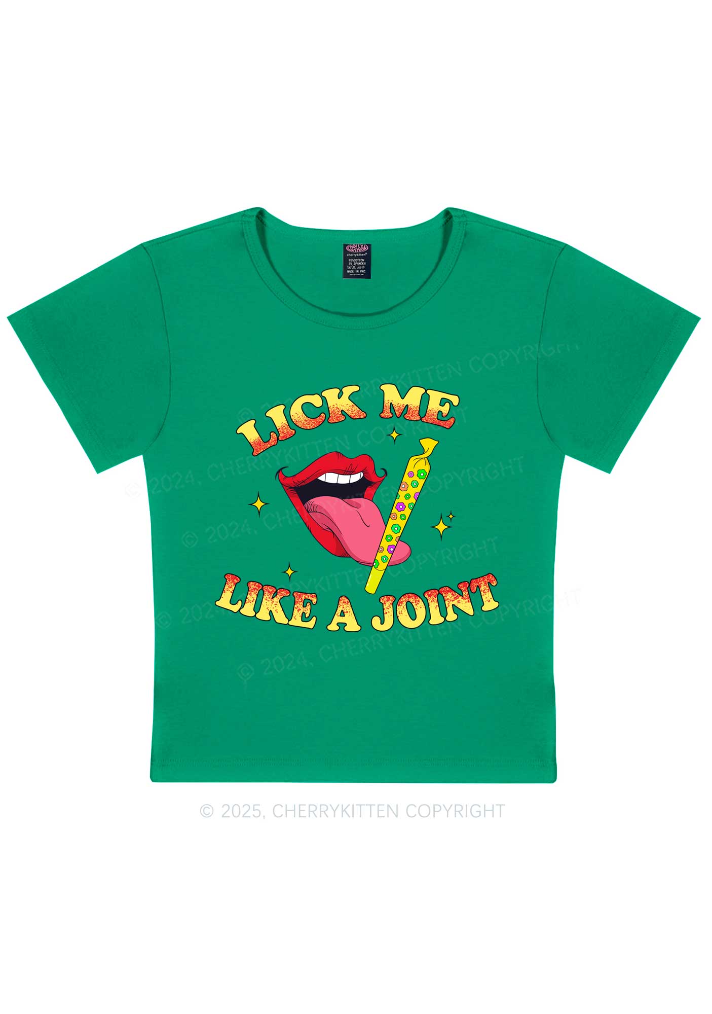 Lick Me Like A Joint Y2K Baby Tee Cherrykitten