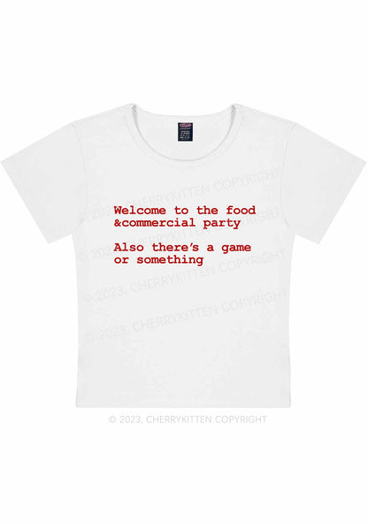 Party Or Something Super Bowl Y2K Baby Tee Cherrykitten