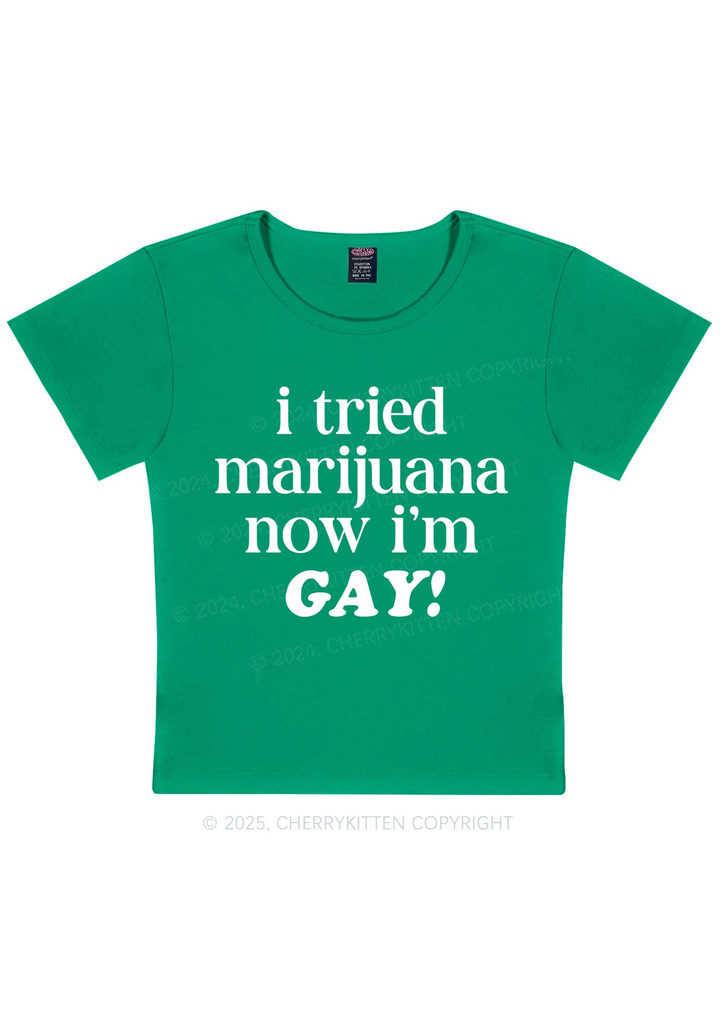 Now Im Gay Y2K Baby Tee Cherrykitten