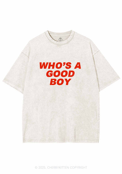 Who's A Good Boy Y2K Washed Tee Cherrykitten