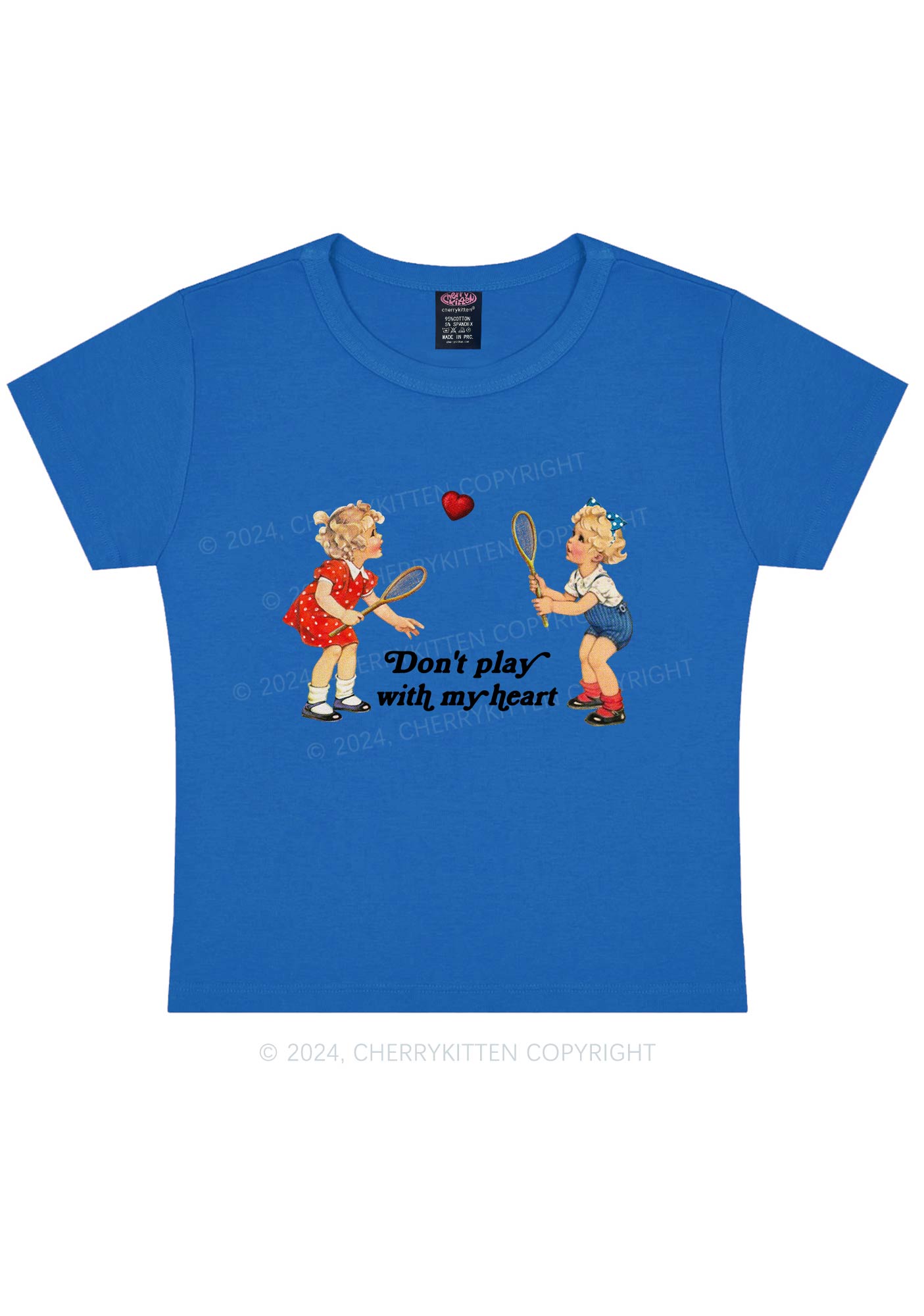 Don't Play With My Heart Y2K Baby Tee Cherrykitten