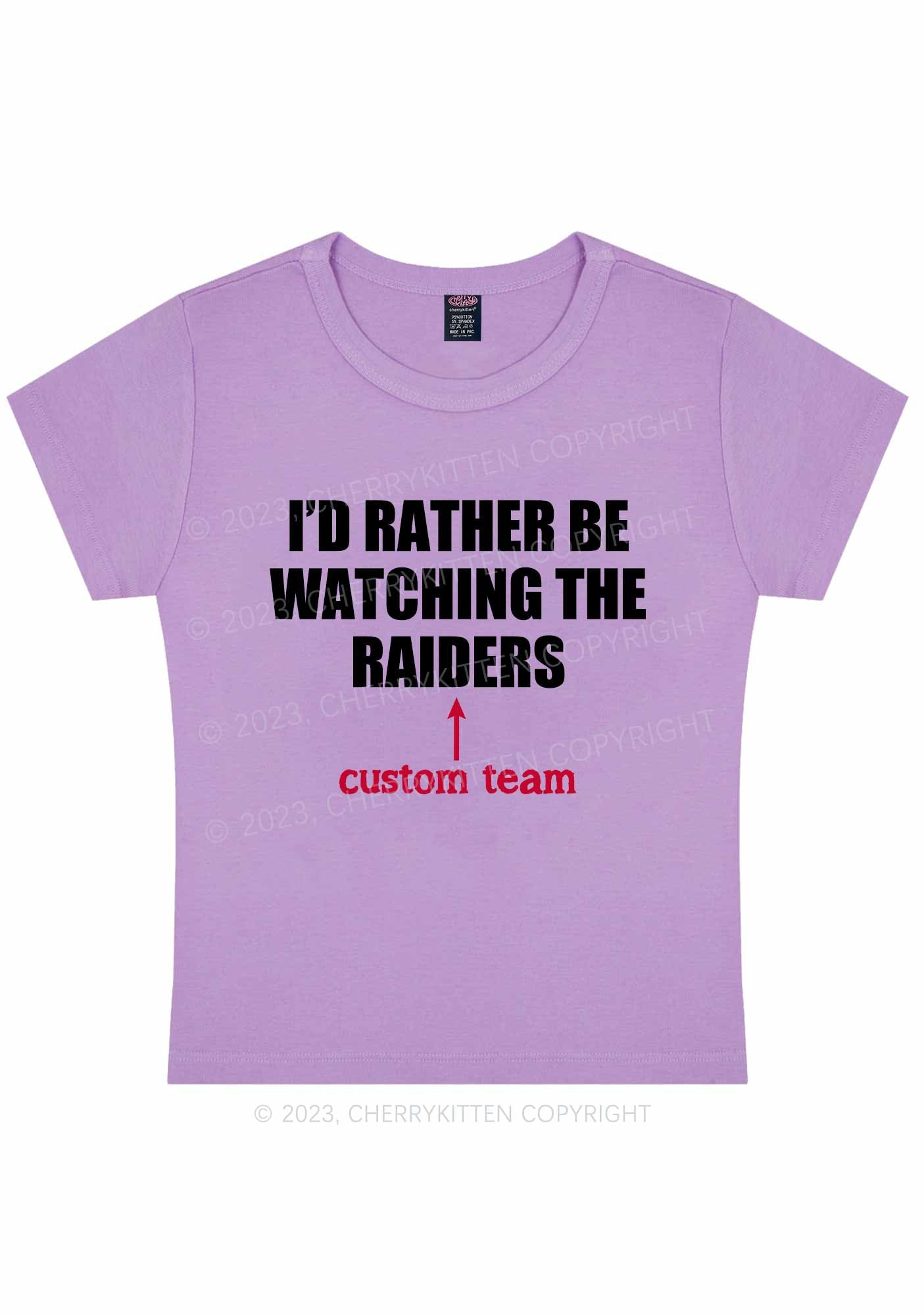 Super Bowl Watching Custom Team Y2K Baby Tee Cherrykitten