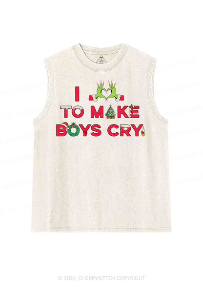 Christmas Love To Make Boys Cry Y2K Washed Tank Cherrykitten