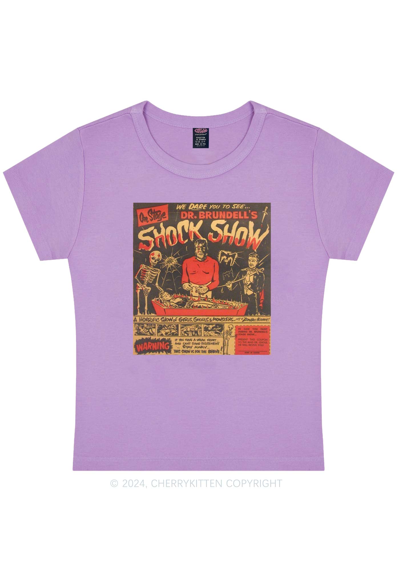 Halloween Shock Show Y2K Baby Tee Cherrykitten