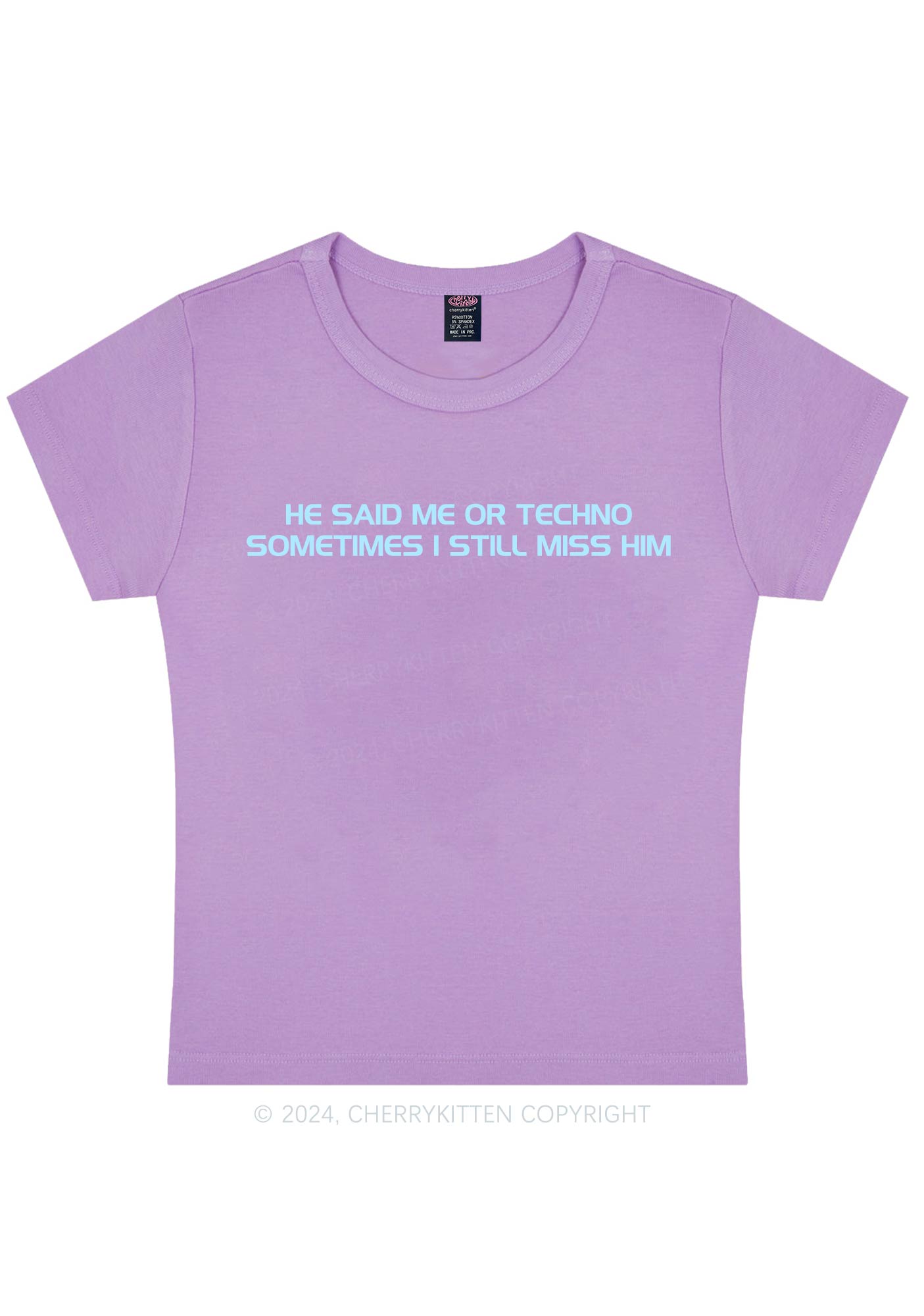 Me Or Techno Y2K Baby Tee Cherrykitten