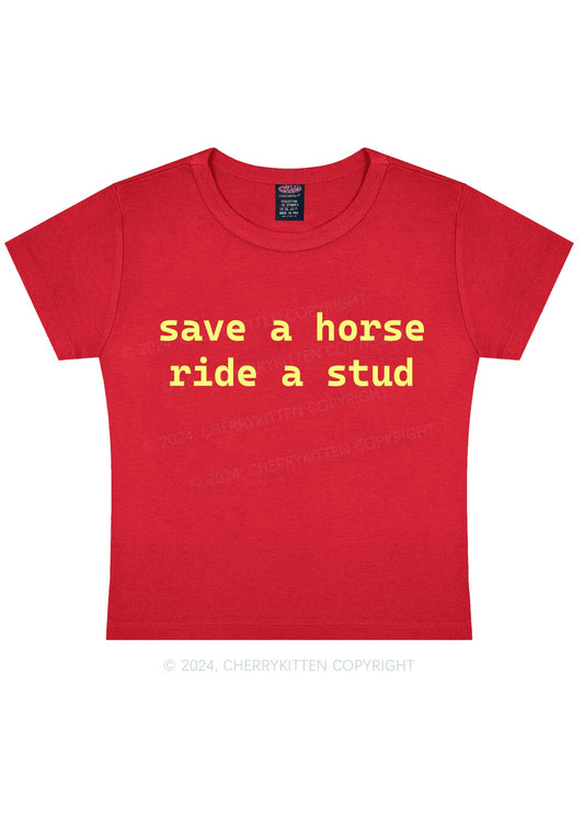 Ride A Stud Y2K Baby Tee Cherrykitten