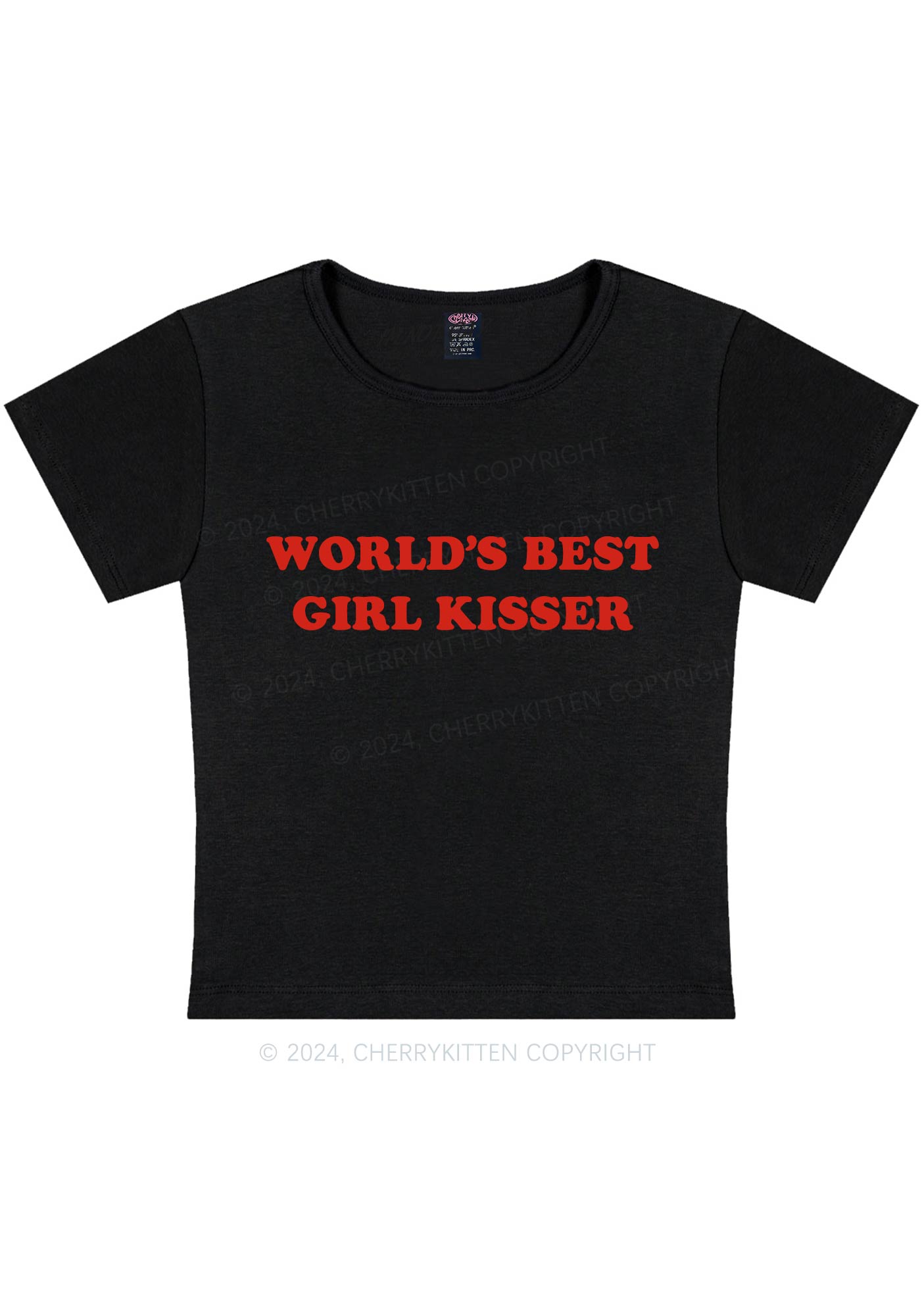 Best Girl Kisser Y2K Baby Tee Cherrykitten