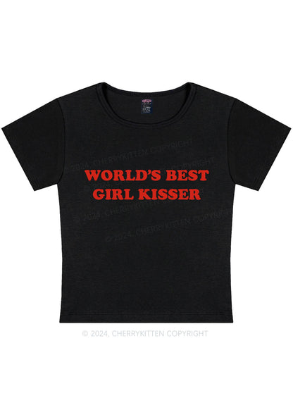 Best Girl Kisser Y2K Baby Tee Cherrykitten