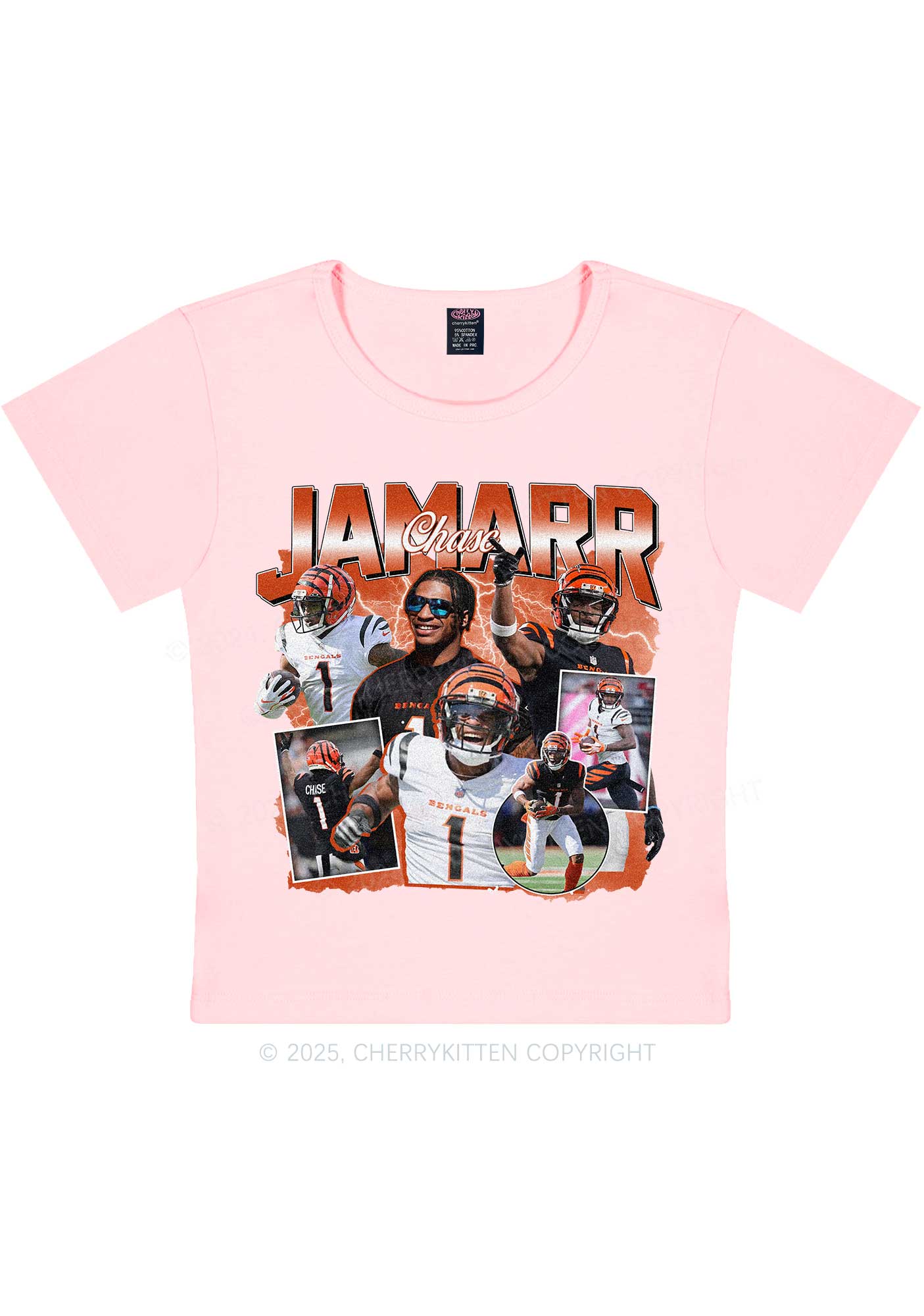 Orange Jamarr Y2K Super Bowl Baby Tee Cherrykitten